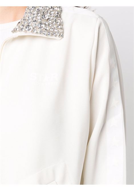 White crystal-embellished zipped sweatshirt - women GOLDEN GOOSE | GWP00875P00082781361